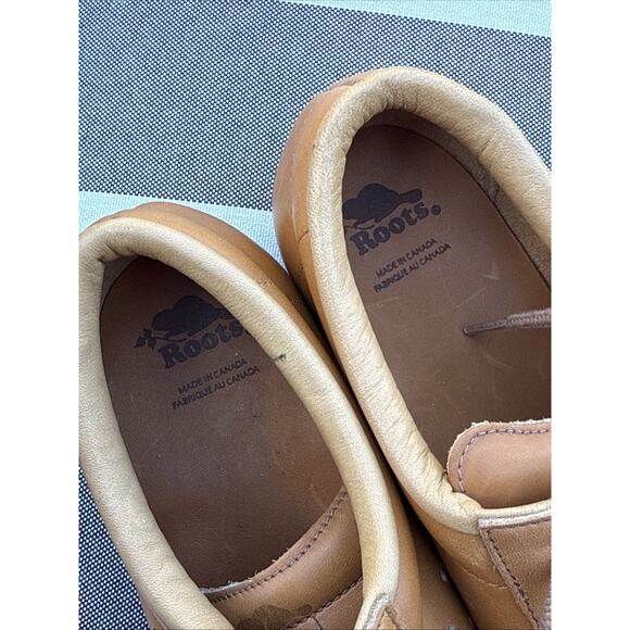 Roots Canada Leather Lace Up Shoes Women’s 7.5 M Brown Comfort Sneakers Tan - Picture 8 of 16